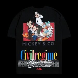 CIVIL REGIME X MICKEY AND FRIENDS AMERICAN CLASSIC OVERSIZED TEE IN BLACK (XXL)